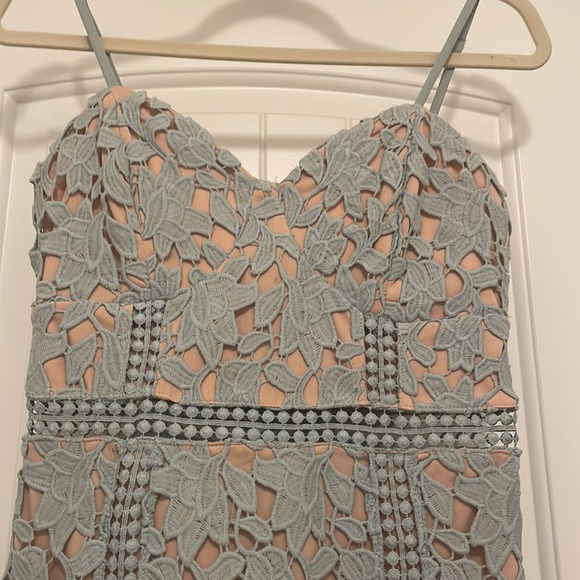 Lulus Size Small Sage Green Lace Dress - Picture 3 of 6